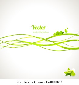 Abstract Spring Background Leaves Lines Vector Stock Vector (Royalty ...