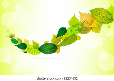 Abstract spring background with leaves and place for text