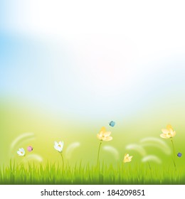 abstract spring background with some special objects