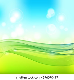 Abstract spring background.Blue sky,green grass.Abstract.