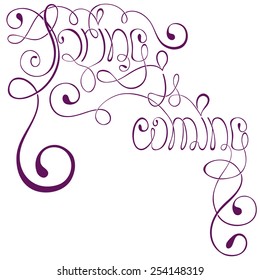 Abstract spring calligraphic text
