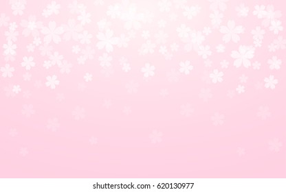 abstract Spring cherry blossoms on pink color background