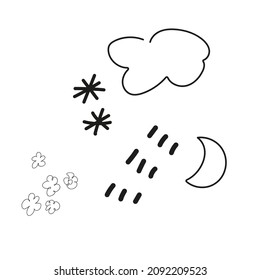 conjunto de ilustraciones vectoriales del esquema de las nubes de resorte abstractas