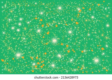 Abstract spring floral pattern on a green background. Elegant, festive image for background decor, covers, wallpapers.