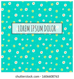 Abstract Spring Flower Pattern with Frame and Sample Text. Vector Illustration EPS10