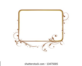 abstract spring flowers, floral frame background illustration