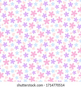 Abstract spring flowers on a seamless pattern
