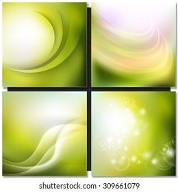 Abstract spring green wave background