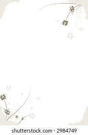 Abstract Spring Grunge Floral Frame Vector Illustration