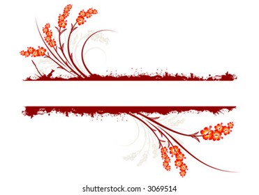 Abstract Spring Grunge Text Decoration Frame Vector Illustration