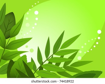 Abstract spring illustration against the green background