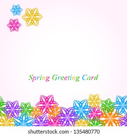 Abstract Spring Multicolored Paper Flower Invitation Card