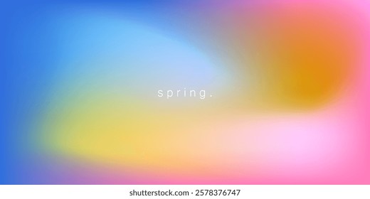 Abstract spring pastel gradient colors. Blurred pastel gradient colors mixed blue, yellow, pink. Soft gradient colors. Spring theme background