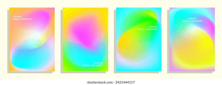 abstract spring rainbow mesh gradient cover design, for cover, poster, flyer, magazine, catalog, etc.
a4 size EPS 10 vector cover design set.