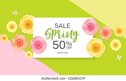 Abstract Spring Sale Background Template. Vector Illustration EPS10
