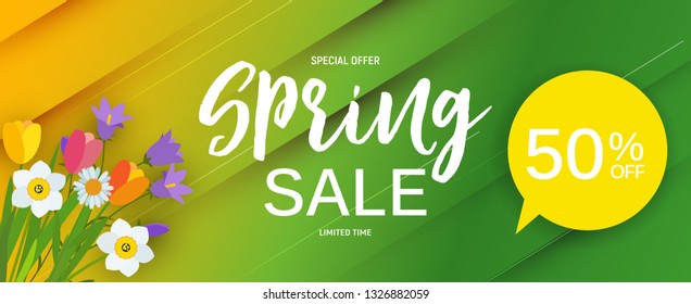 Abstract Spring Sale Background Template. Vector Illustration EPS10