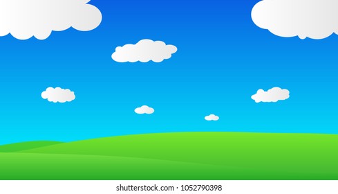 Abstract Spring Scene Green Landscape Cloudy Stock Vector (Royalty Free ...