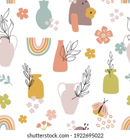 Abstract spring seamless pattern, digital repeating background for fabric, textile, scrapbook paper, wallpaper, surface design, wrapping paper