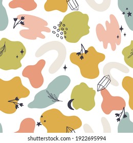 Abstract spring seamless pattern, digital repeating background for fabric, textile, scrapbook paper, wallpaper, surface design, wrapping paper