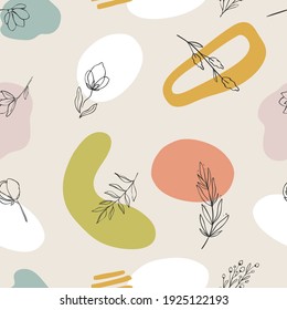 Abstract spring seamless pattern, digital repeating background for fabric, textile, scrapbook paper, wallpaper, surface design, wrapping paper