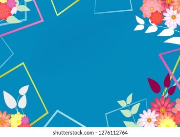 Abstract Spring Summer Floral Vector Background