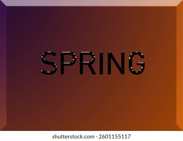 Abstract Spring Text Effect Design Purple Background