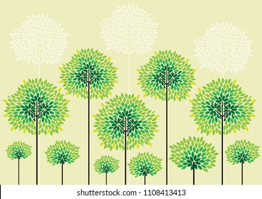 abstract spring trees.