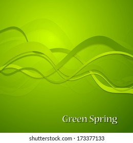 Abstract spring waves vector background