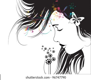 Abstract spring woman
