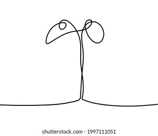 Resumen del brote como dibujo de líneas sobre el fondo blanco. Vector