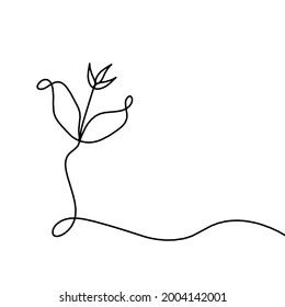 Abstract sprout as line drawing on the white background. Vector