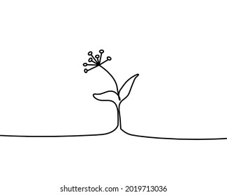 Abstract sprout as line drawing on the white background. Vector
