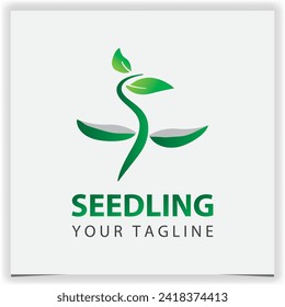 abstract sprout logo icon design with seed growth graphic symbol for green green earth vector logo template