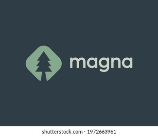 Abstract spruce, pine logo design. Universal minimalistic tree, forest, eco, nature reserve vector sign symbol logotype.
