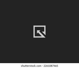 Resumen de la letra de flecha cuadrada R plantilla de diseño del logotipo. 