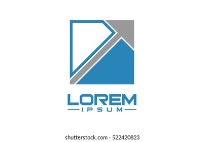 abstract square with arrow logo concept