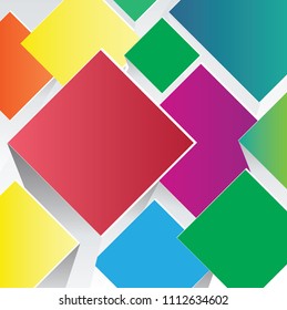 Abstract square background colorful vector design. Geometric mosaic with squares on background in gray color, Vector illustration EPS 10.