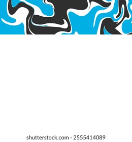 Abstract Square background with colorful waves. Liquid Trendy vector illustration in style retro 60s, 70s. Copy space and Negative space.