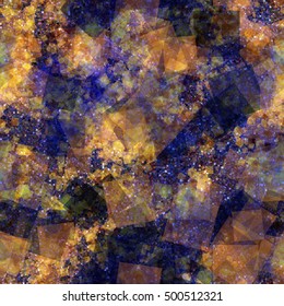 Abstract square background. Dark texture. Seamless vector wallpaper. Blue, black, brown
