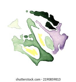 Abstract square background designed with earth tone watercolor stains