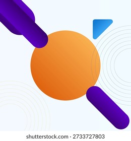 Fondo cuadrado Abstractas con Formas geométricas Púrpura Naranja Azul degradado Vector de diseño colorido. Ideal para Publicaciones en Redes Sociales, Anuncios de Sitio web, Presentaciones, Branding, Belleza, Moda y Diseños de Marketing Digital.