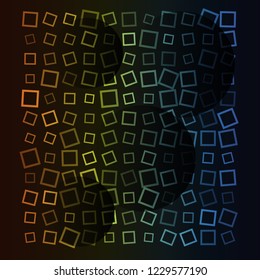 Abstract square background. green, blue, orange vector. illustration