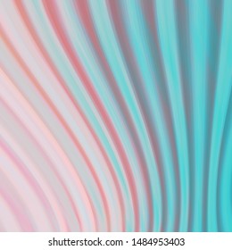 Abstract square background with pink and blue wavy lines. Gradient pattern with interpenetrating color transitions.