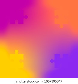 Abstract square background. Puzzles. Gradient's. Four colors.