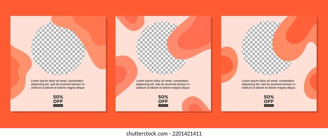 ABSTRACT SQUARE BACKGROUND SOCIAL MEDIA POST BANNER TEMPLATE SALES SET. EDITABLE COVER DESIGN PROMOTION SALE VECTOR