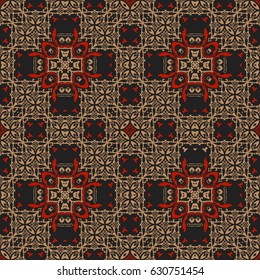 Abstract square background. Symmetric decorative ornament pattern baroque elements