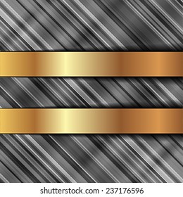 Abstract square background with two golden horizontal banners