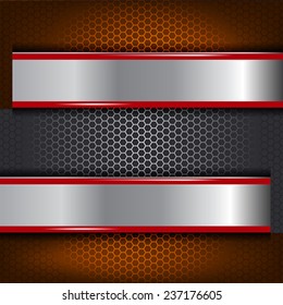 Abstract square background with two horizontal banners