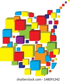 Abstract square background in vivid colors