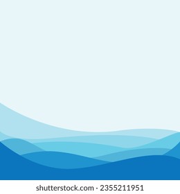 Resumen de fondo cuadrado con ondas en tonos azules, ilustración vectorial de fondo para sitios web, blogs y recursos gráficos.